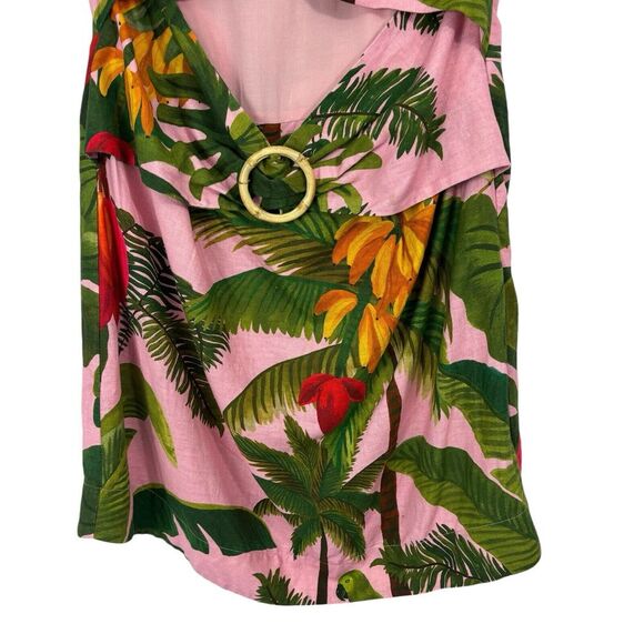 Farm Rio Pink Cocoa Forest Mini Dress Tropical Boho Size L - Picture 6 of 13